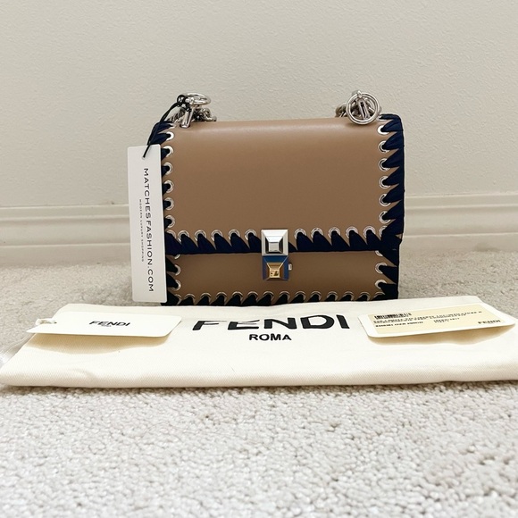 Authentic Fendi Kan 1 whipstitch small crossbody bag - Picture 2 of 10